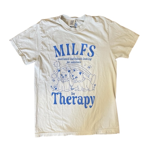 Comfort Colors Tops - Comfort ColorsTee Milfs Therapy Motivated Individuals Looking for Solutions